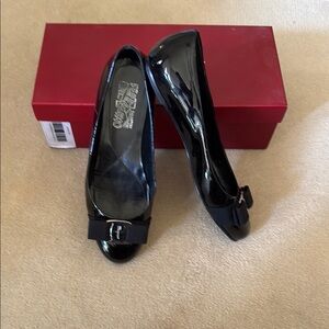 Salvatore Ferragamo Elegant Black Patent Leather Women's Shoes